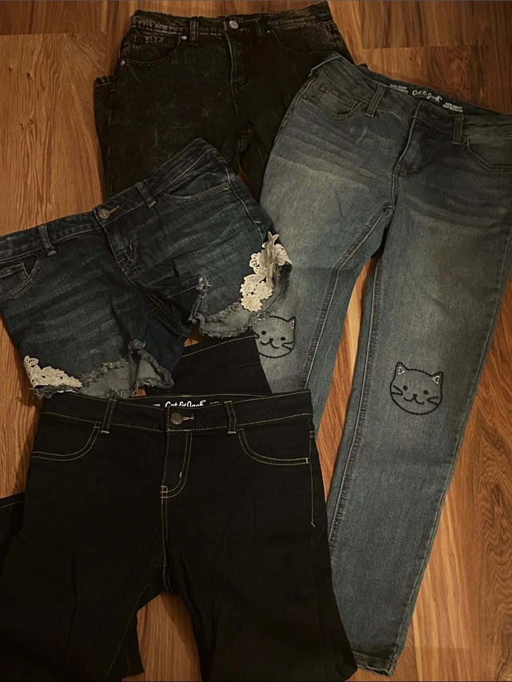 Lot of 4! Cat & Jack, Old Navy Girls Mixed Denim Bottoms